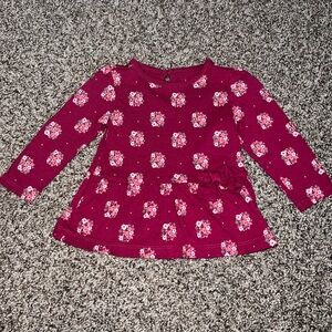 Carter's Pink Floral Long Sleeve Tee